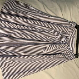 STRIPED MIDI SKIRT